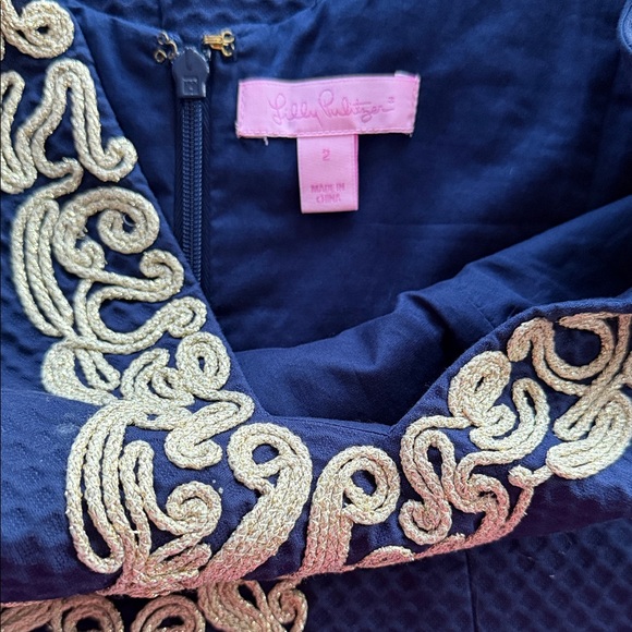 Lilly Pulitzer Blue Dress with Cream Accents - Picture 4 of 4